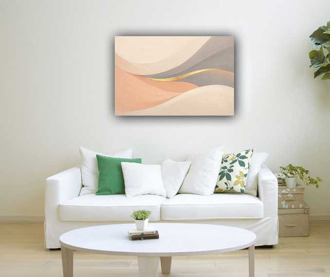Abstract Painting of Minimal Flowing Waves for Intuitive Thinking and Creative Clarity