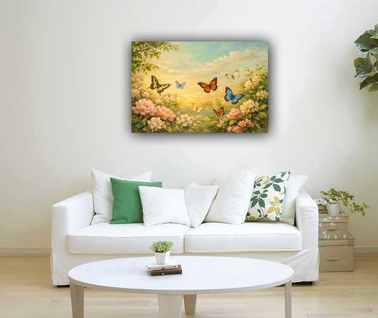 Butterflies Wall Art Canvas Painting for Transformation and Joy