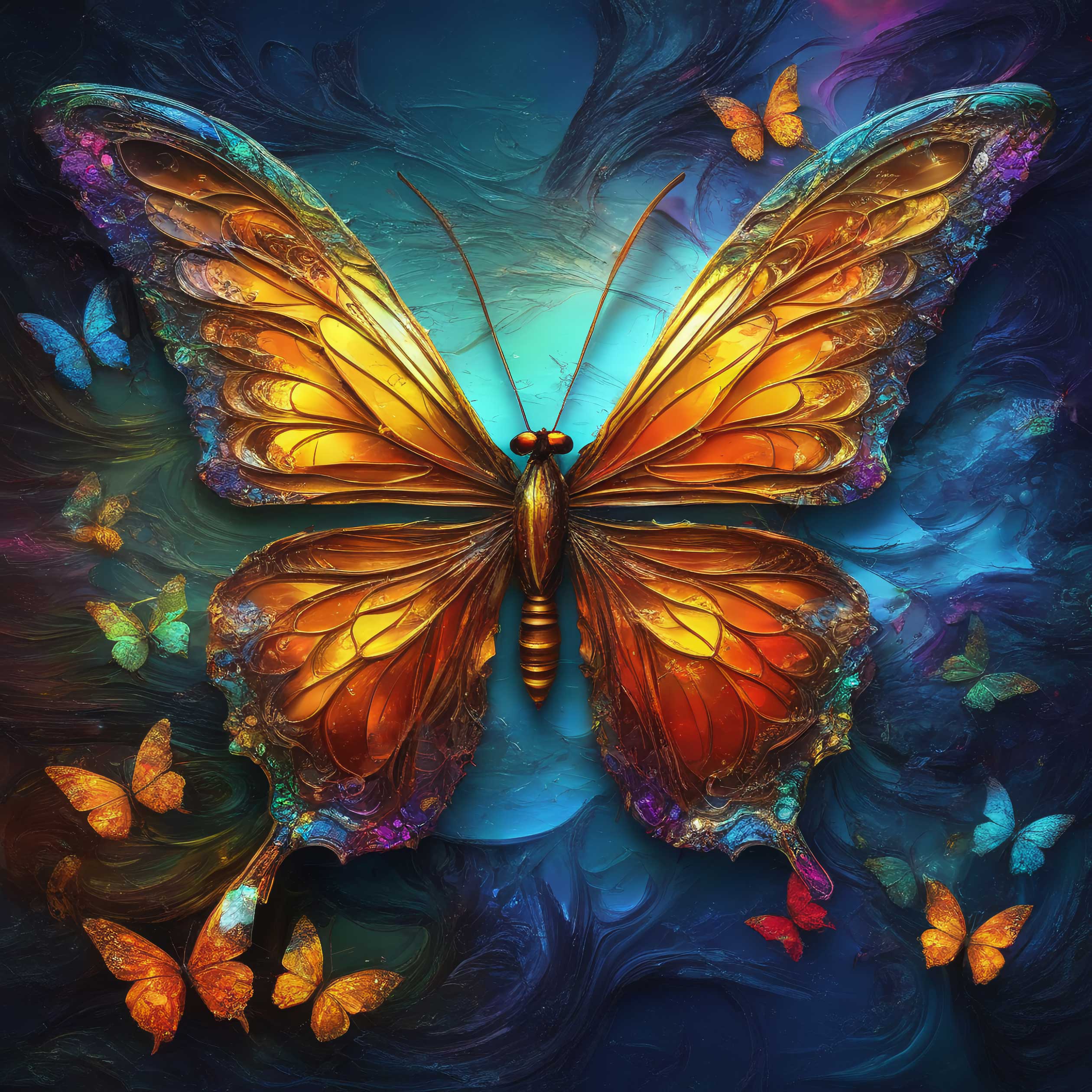 Butterfly Painting Symbols of Luck