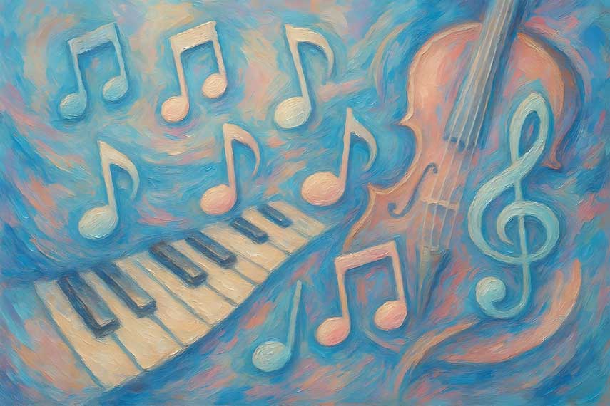 Musical Instruments Wall Art for Creativity & Innovation in West Direction Vastu Paintings