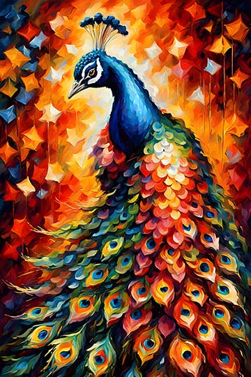 Peacock Feather Painting