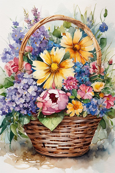 Basket of Flowers Prosperity and Abundance