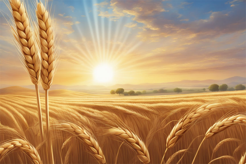 Fields with Crops Prosperity and Abundance