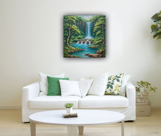 Cascading Waterfall Canvas Painting