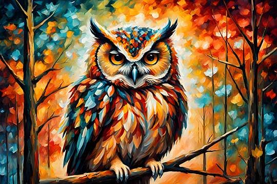 Sagittarius Owl Symbol Painting 