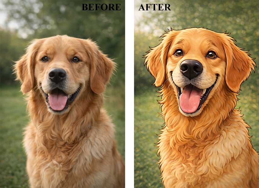 Caricature Dog Portrait