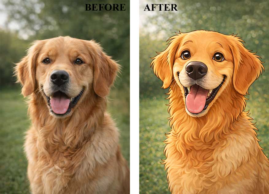 Cartoon Dog Portrait