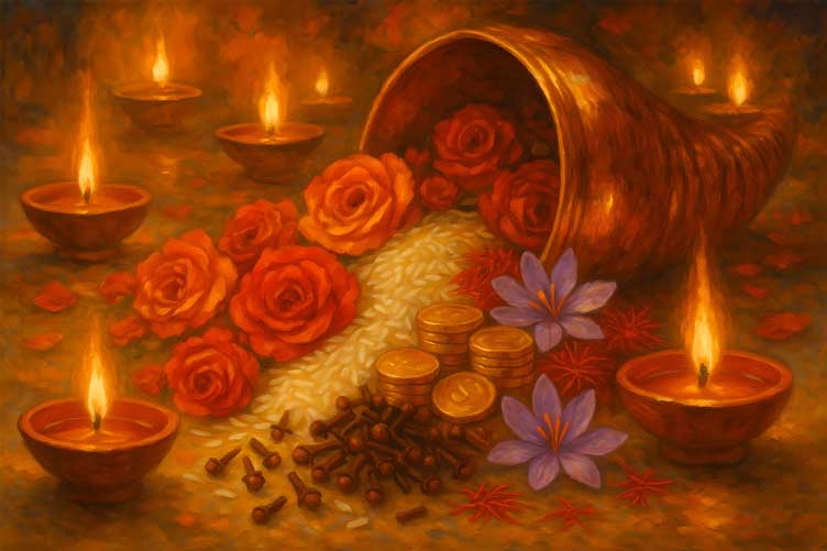 Cornucopia Canvas Painting in Southeast Symbol of Wealth & Prosperity