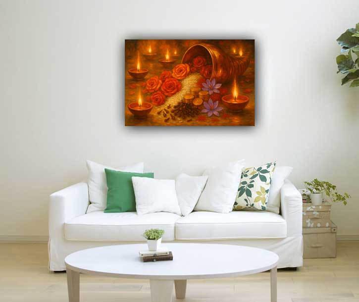 Cornucopia Canvas Painting in Southeast Symbol of Wealth & Prosperity