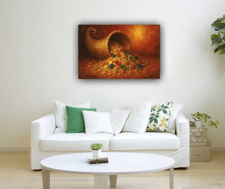 Cornucopia Abundance Painting Southeast Vastu Canvas Art