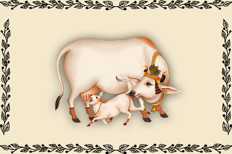 Kamdhenu Cow Painting