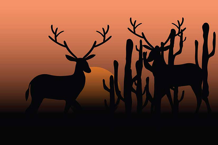 Feng Shui Deer Painting