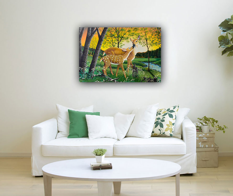 Feng Shui Deer Painting