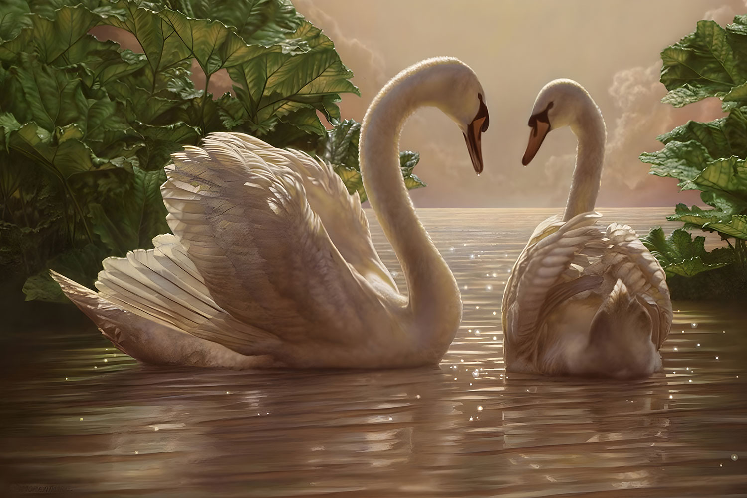 Duck Painting Symbol of Love