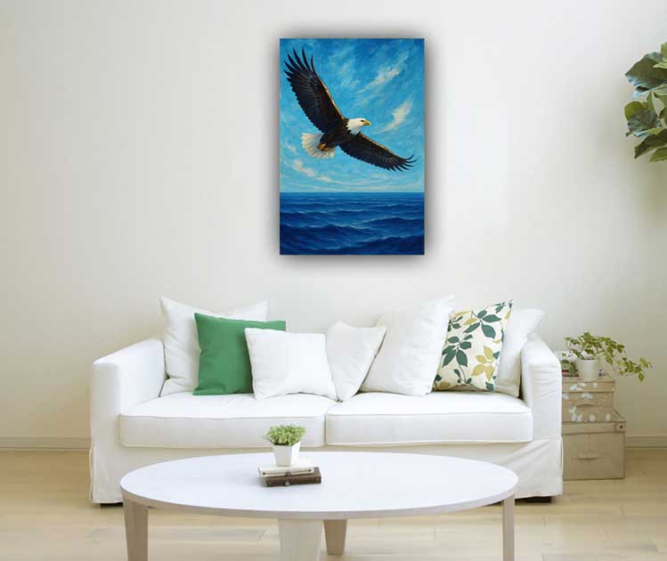 Modern Canvas Prints of Eagle for North Direction Vastu Symbol of Success