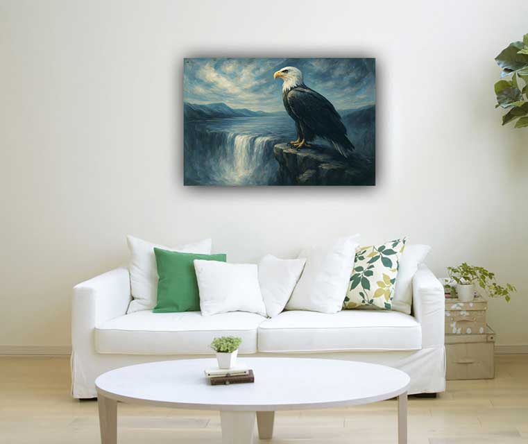 Canvas Wall Art of Eagle in Flight for North Direction Power and Focus