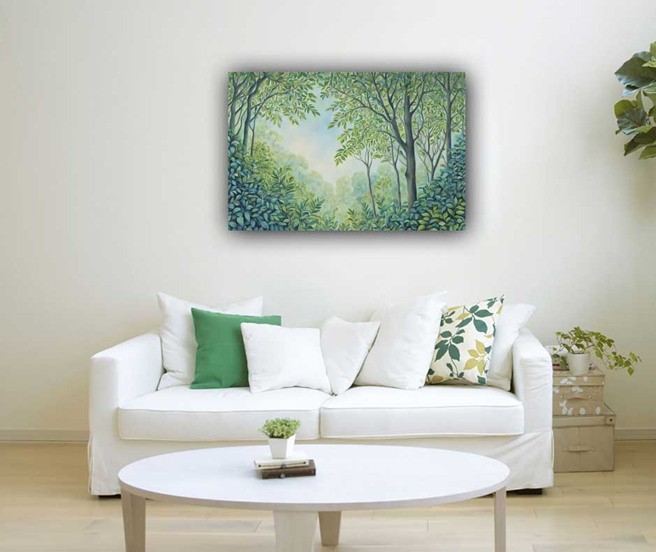Green Forest Painting for Growth and Vitality