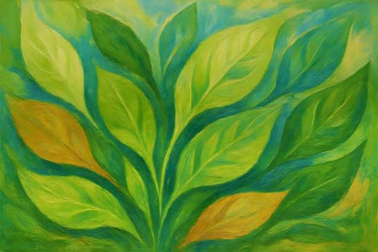 Green Foliage Vastu Painting for Health and Vitality