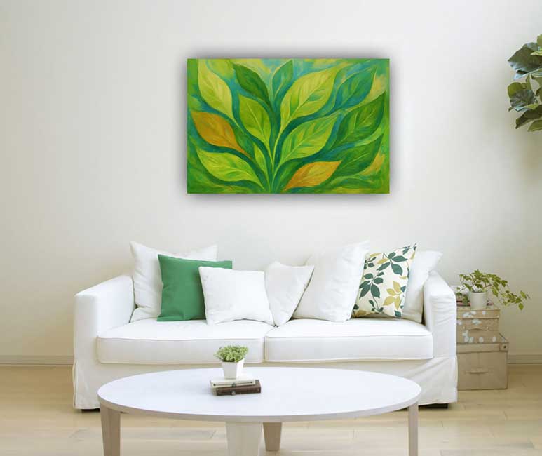 Green Foliage Vastu Painting for Health and Vitality