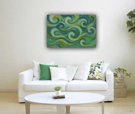 Abstract Wall Art Uplifting Spirals for Social Connection and Communication in East Direction