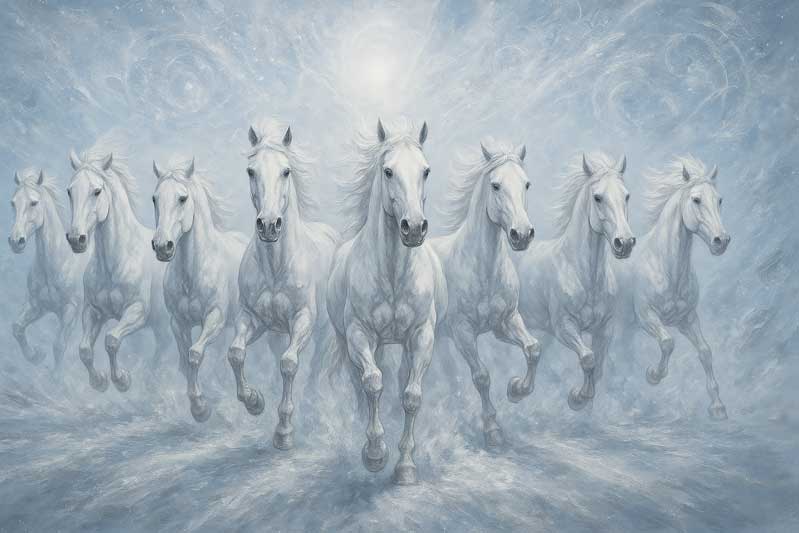 Feng Shui Horses Painting Symbol of Victory Energy & Career Growth