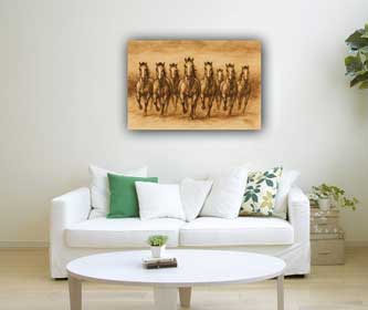 8 Horses Sketch Painting