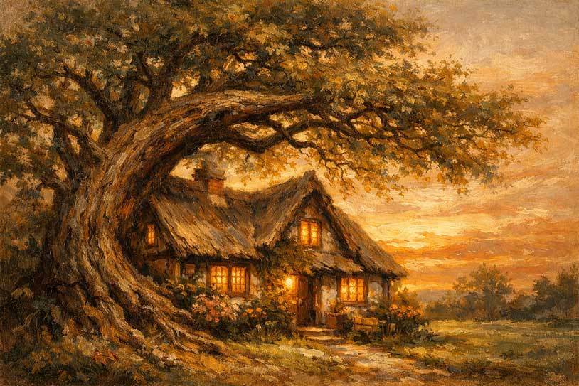 Wall Art Guardian Tree by Home Painting for Protection, Shelter & Nurturing Stability