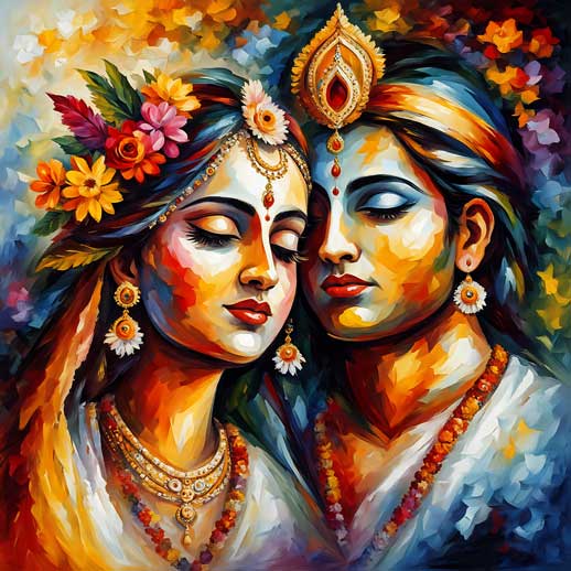 Abstract radha krishna painting