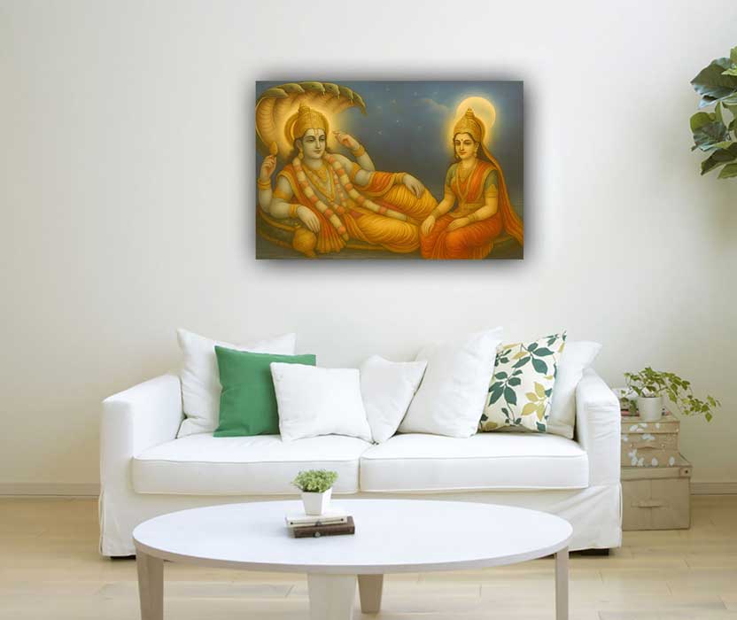 Lord Vishnu with Goddess Lakshmi on Sheshnag