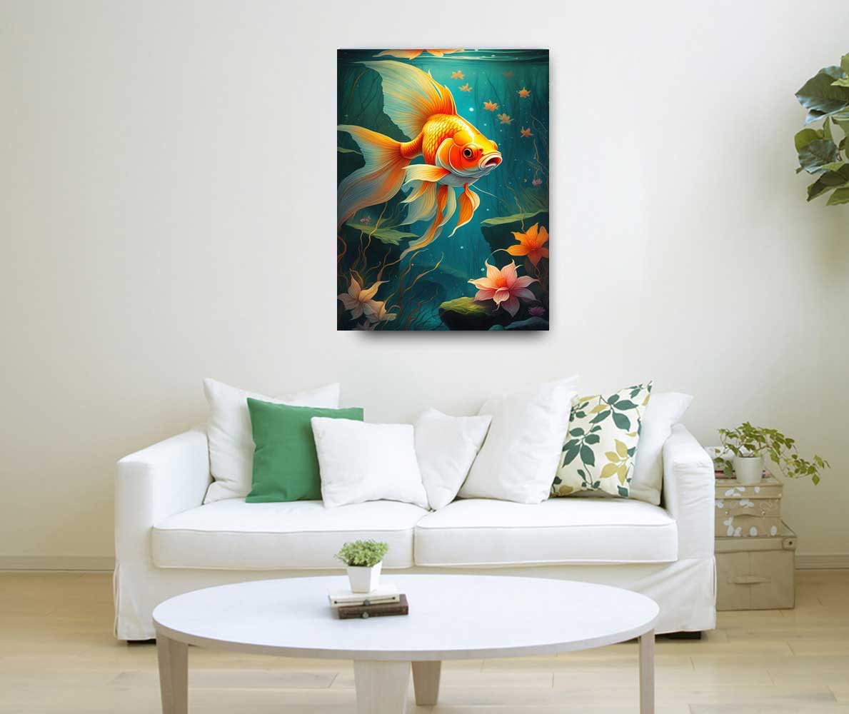 Gold Fish Painting for Prosperity and Career Growth