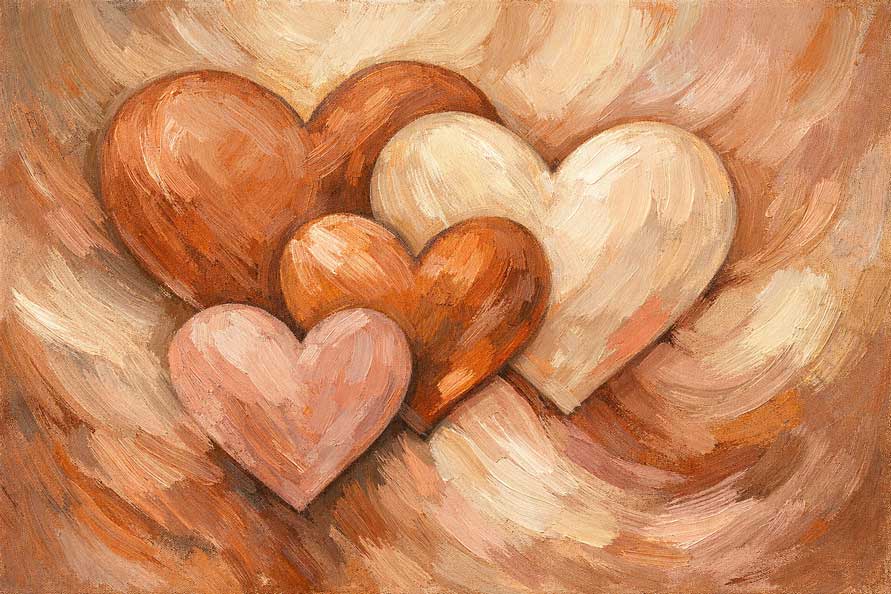 Wall Art Intertwined Hearts Painting for Love, Harmony & Togetherness