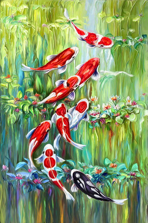  Koi Fish Painting for Career Opportunities and Prosperity