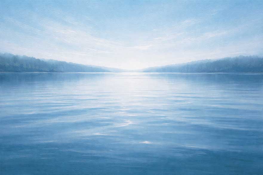 Lake Painting for Smooth Flow of Tasks, Income, Abundance & Prosperity (North Direction)