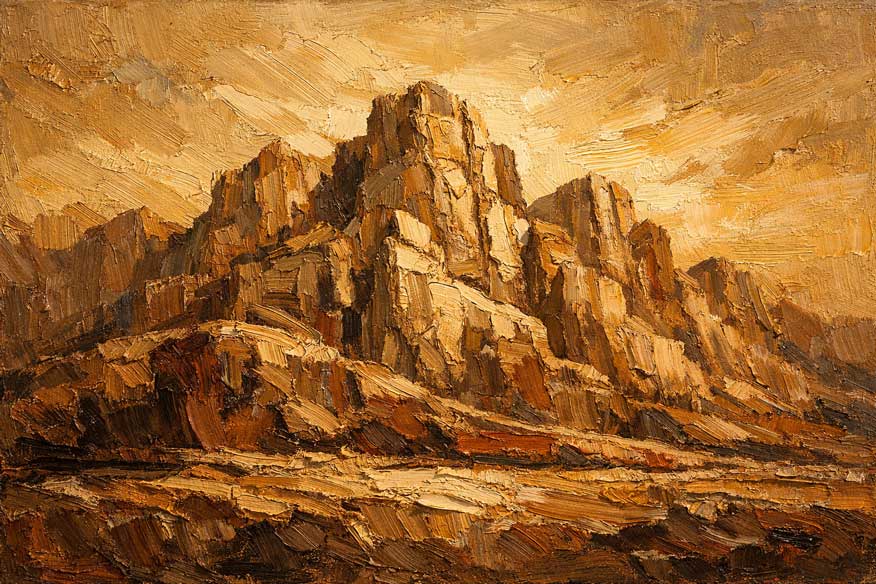 Wall Art Mountain Majesty Painting for Strength, Stability & Grounded Energy