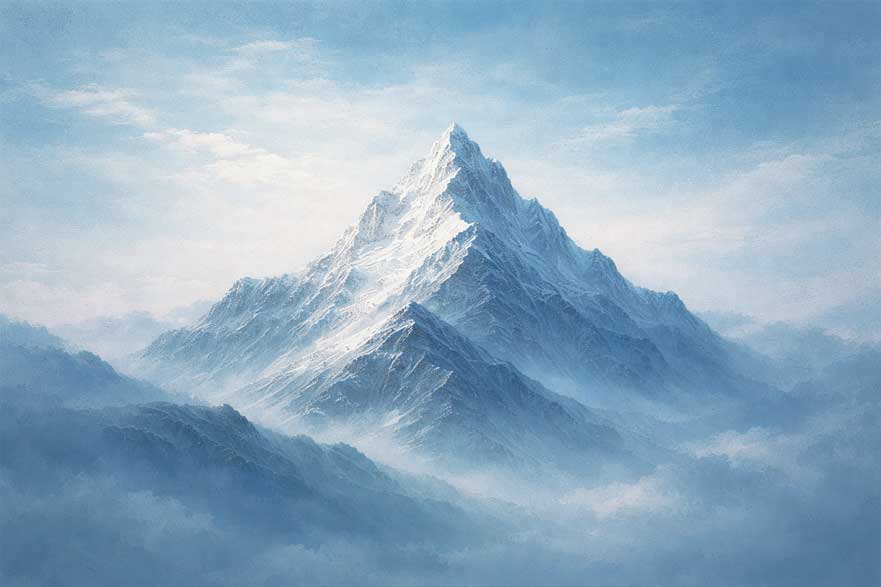 Wall Art of Mountain Peak Painting for Clarity and Spiritual Elevation