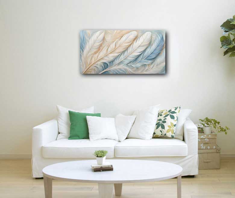 Feather-Inspired Abstract Wall Art for Positive Energy