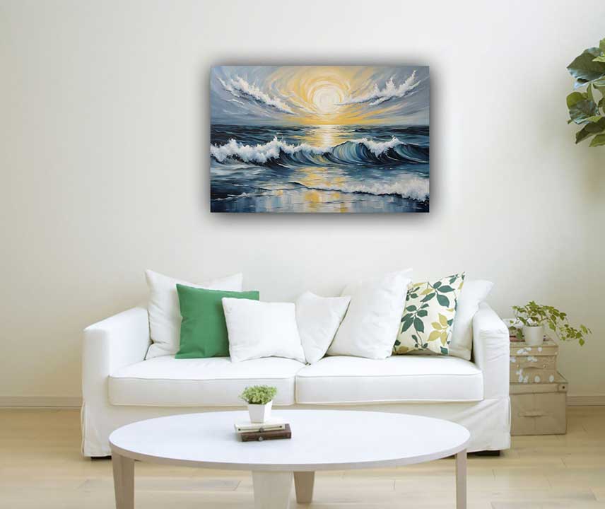 Ocean Sunrise Painting for North Direction – Financial Growth & Prosperity