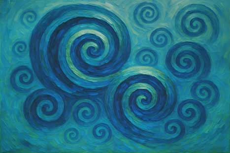 Gentle Water Swirls Abstract Wall Painting