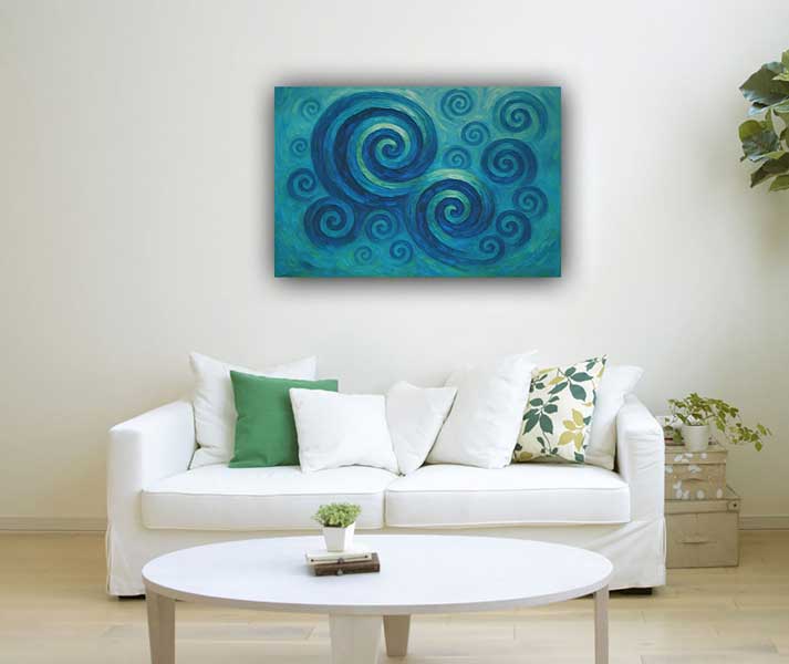 Gentle Water Swirls Abstract Wall Painting