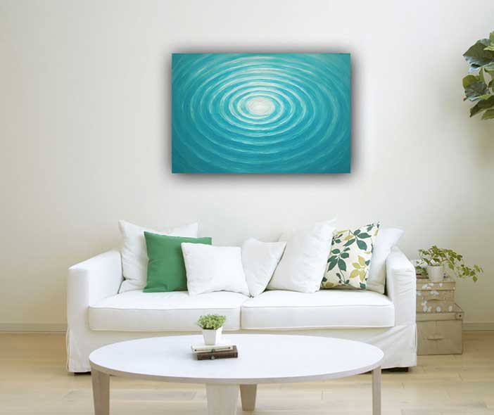 Dreamy Ripples Blue Abstract Painting