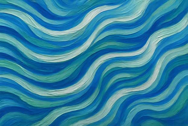 Translucent Aqua Movement Abstract Painting