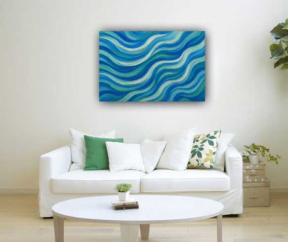 Translucent Aqua Movement Abstract Painting