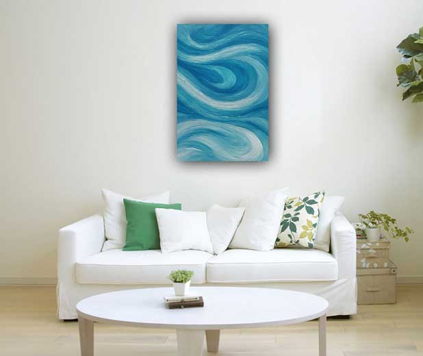 Abstract Art Free-Flowing Blue Streams