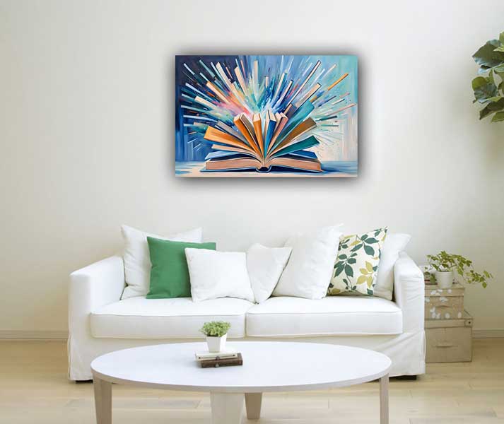 Canvas Wall Art Painting of Books for Study Rooms & Libraries