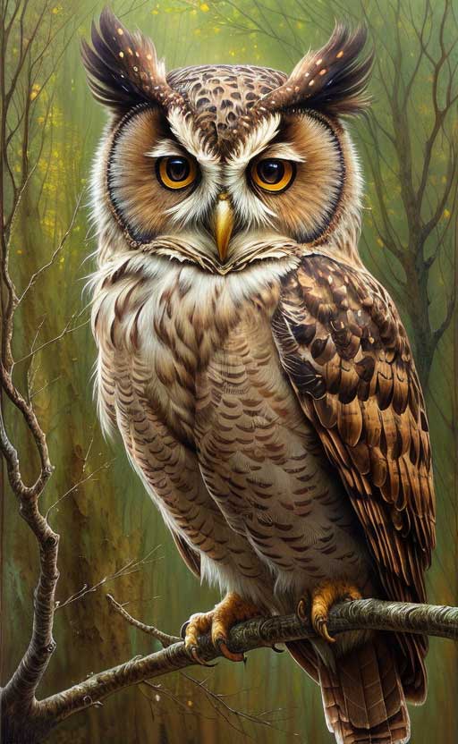 Owls Painting Symbol of Wisdom