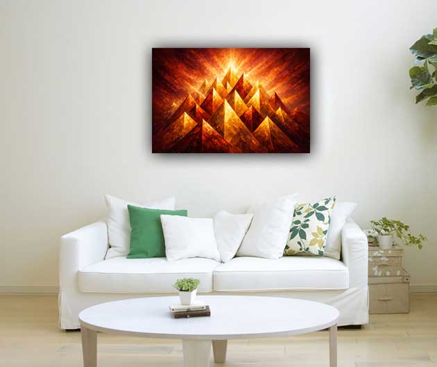Wall Art Rising Pyramids Canvas Painting for Growth and Success