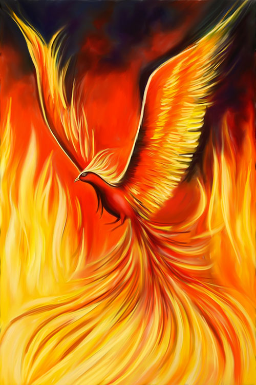 Phoenix Painting Energy Symbols