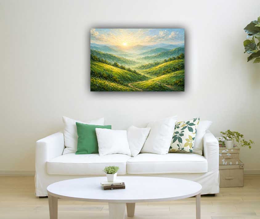 Expanding Horizon Landscape Wall Art Canvas Painting for Vision and Progress
