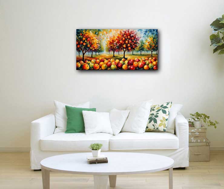 Fruit Orchard Landscape Painting on Canvas