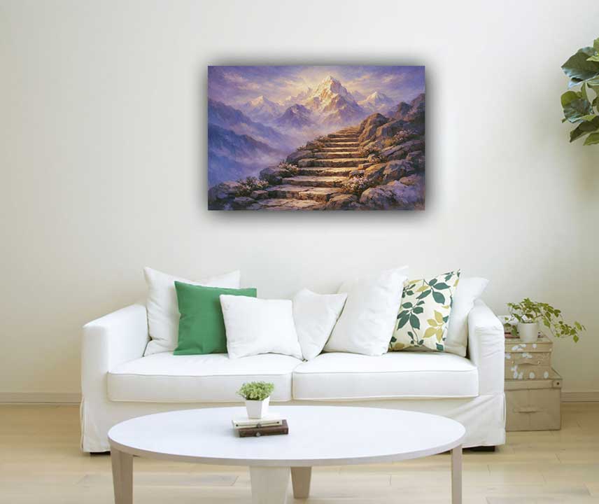 Spiritual Ascension Path Wall Art for Growth in Consciousness Vastu Painting